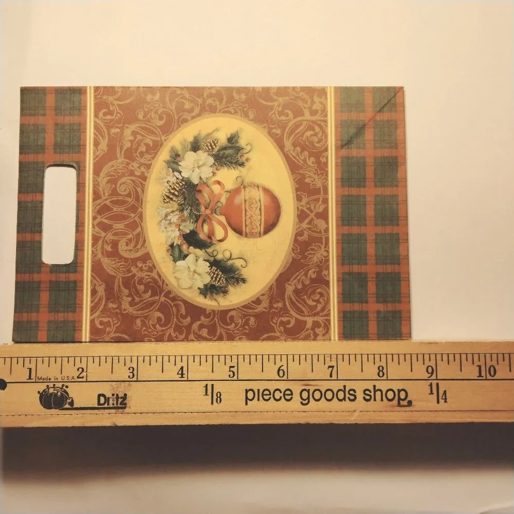 Holiday Gift Bag Classic Christmas Plaid Ornament Design Small 8x5